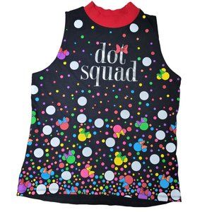 Disney boutique minnie mouse dot squad rainbow polka dot sleeveless crop shirt M